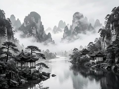 山水古风 AI素材 055